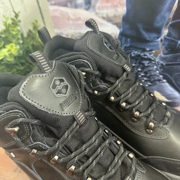 Khombu Men's Summit Black Leather Hiking Boots Size 12 - Picture 4 of 10